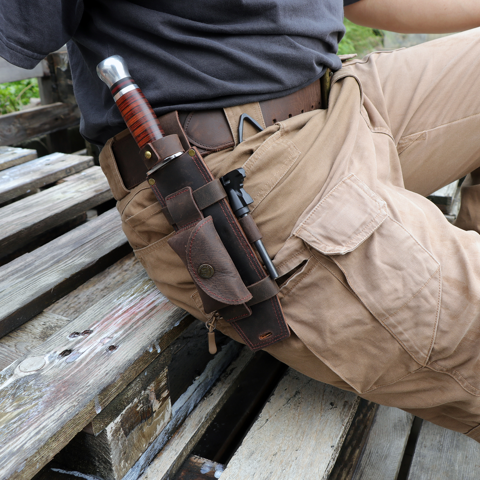 Knife Hunting Fixed Blade - Tourbon Camping Leather thKnife Sheath Hunting