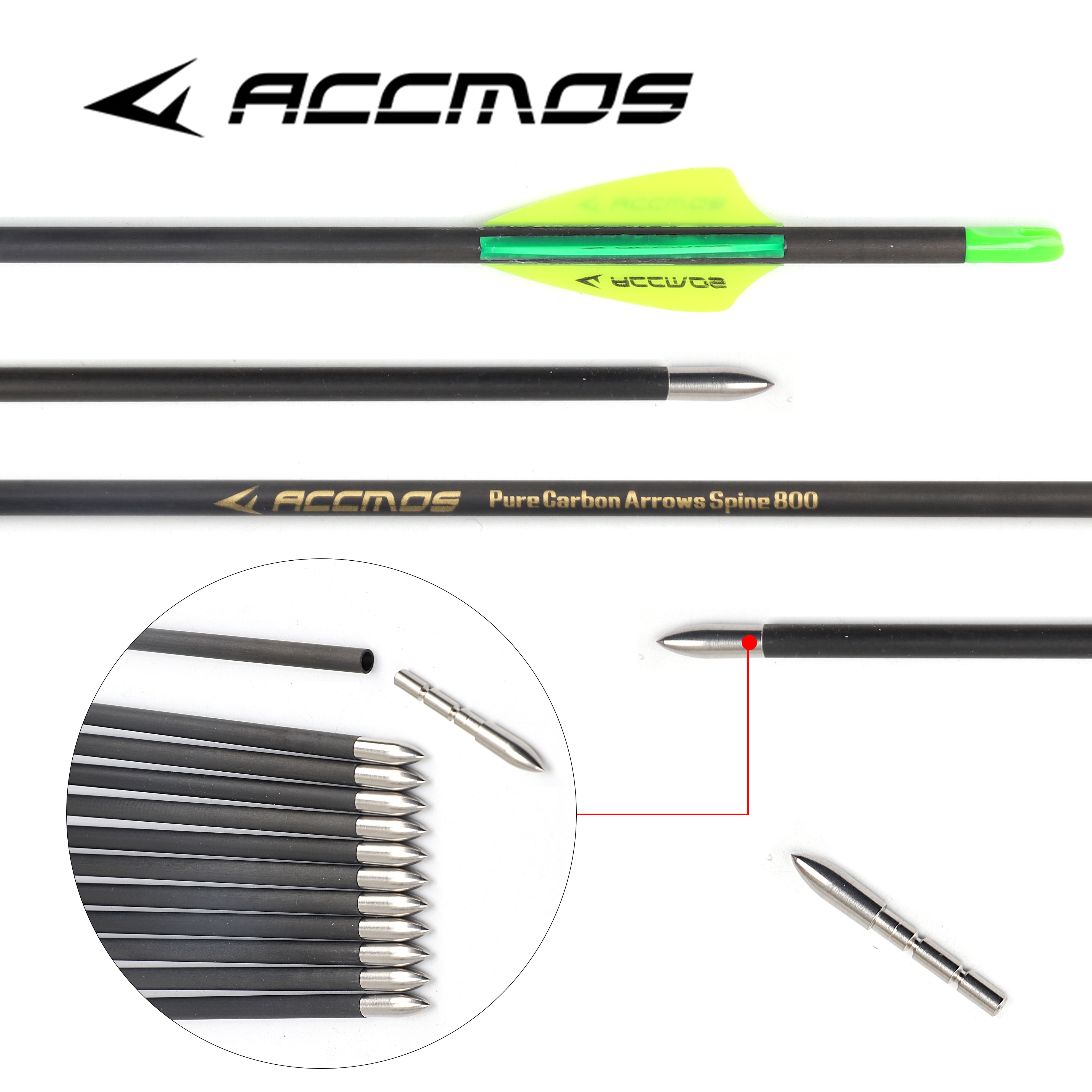 Arrow Carbon Shaft - 12pcs ACCMOS ID 4.2mm Carbon Arrow