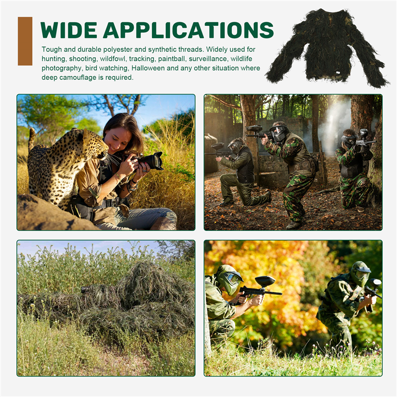 ABHS-5 In 1 Ghillie Suit,3D Ca – Hunting Outdoor Apparel Bewertung und Preis