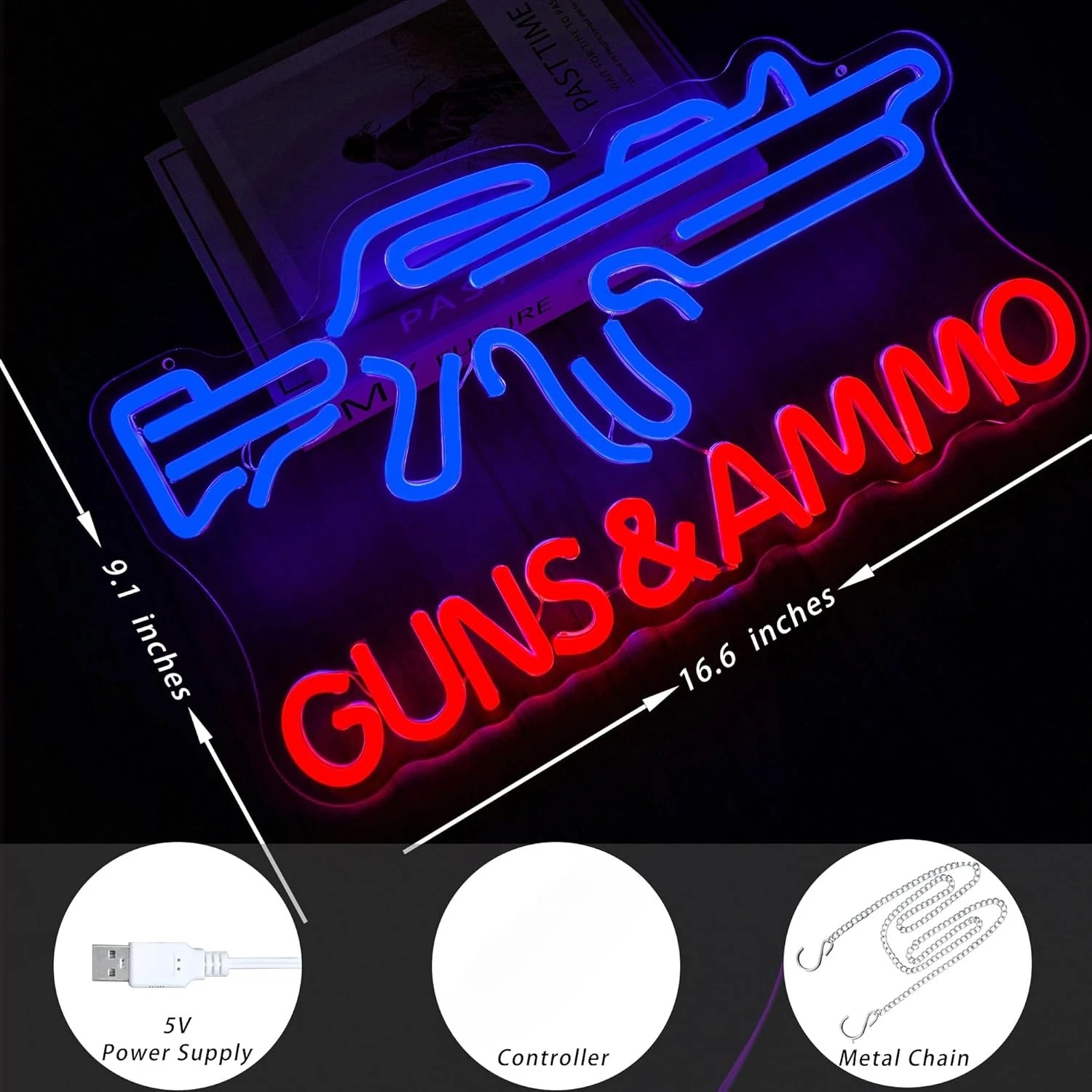 Gun Shop Neon Sign USB Powered – Hunting Outdoor Store Bewertung und Preis