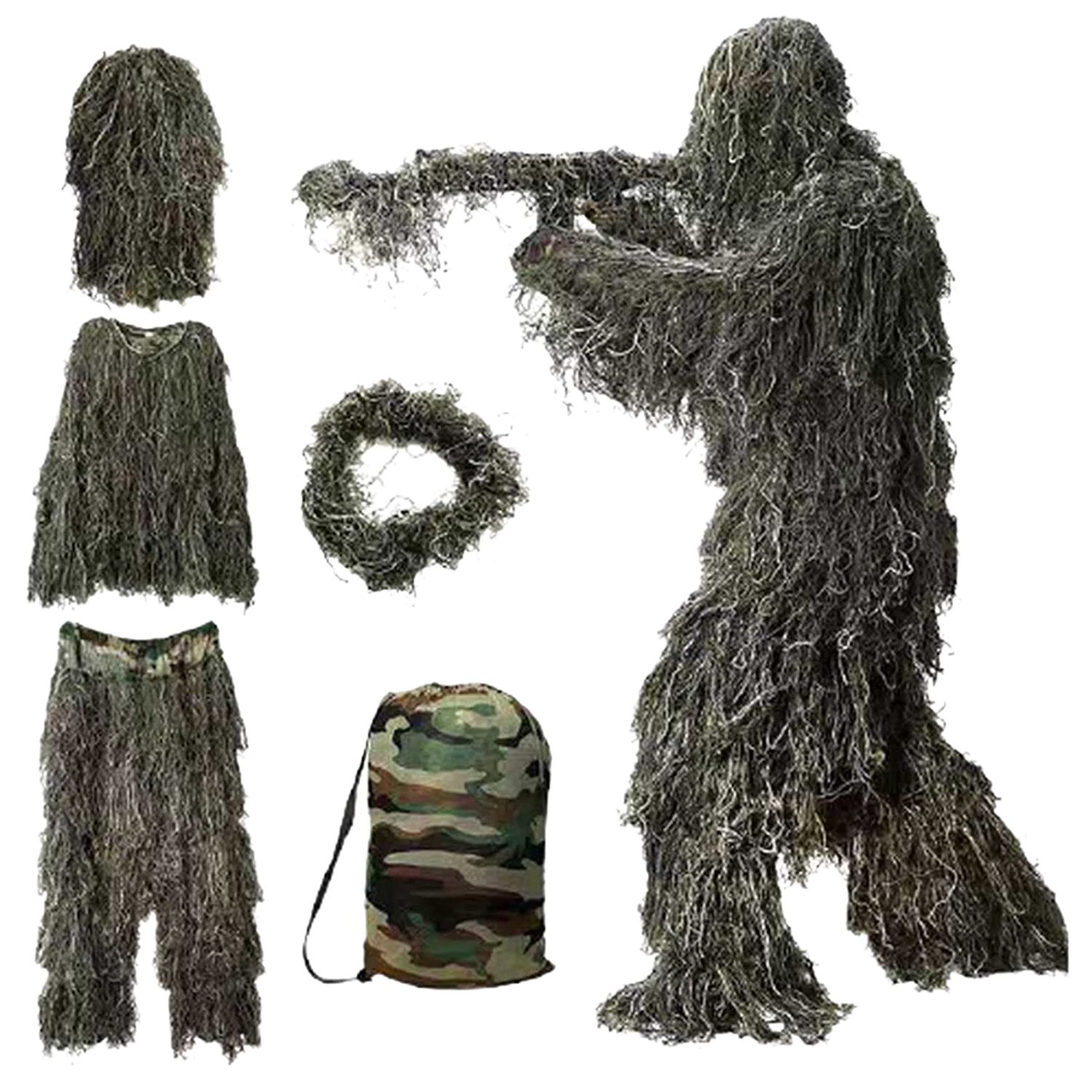 A89Z 5 in 1 Ghillie Suit,3D Ca – Hunting Outdoor Apparel Bewertung und Preis