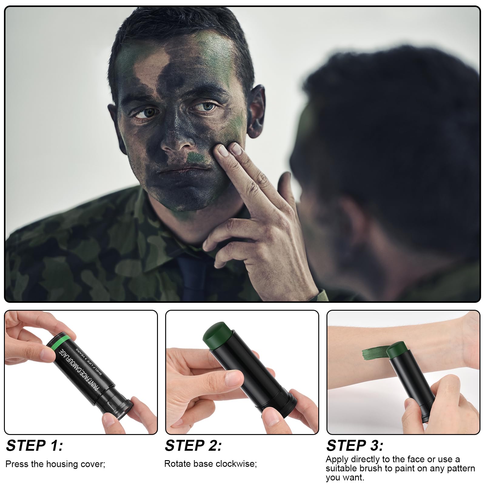 3Pcs Military Woodland Face Pa – Camo Face Paint Bewertung und Preis