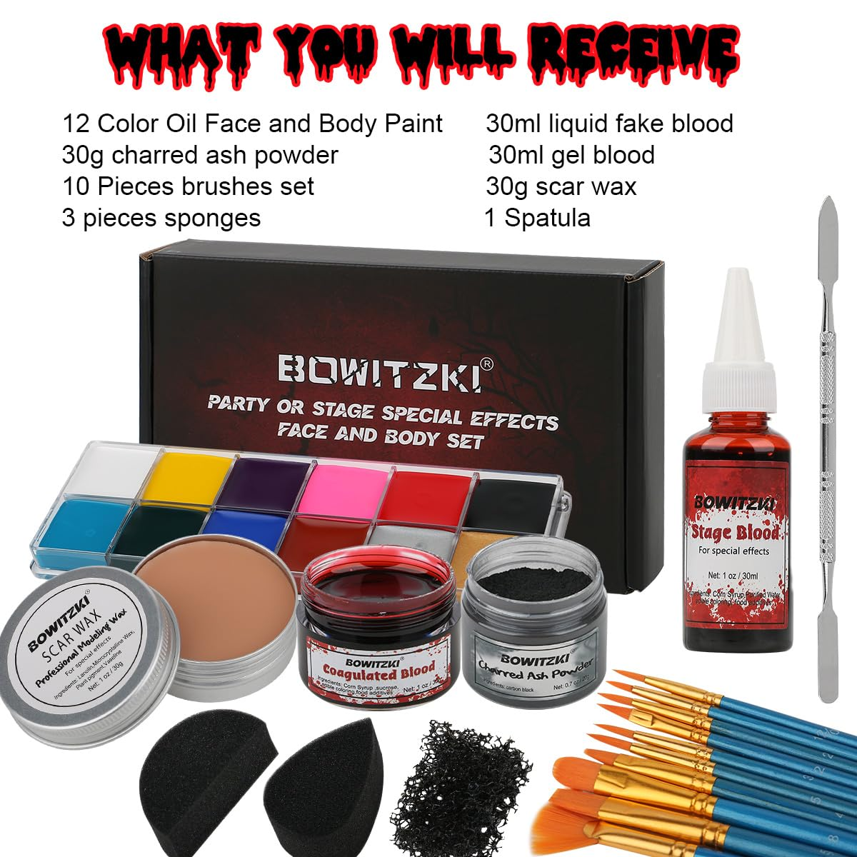 Bowitzki SFX Face Body Paint , – Camo Face Paint Bewertung und Preis